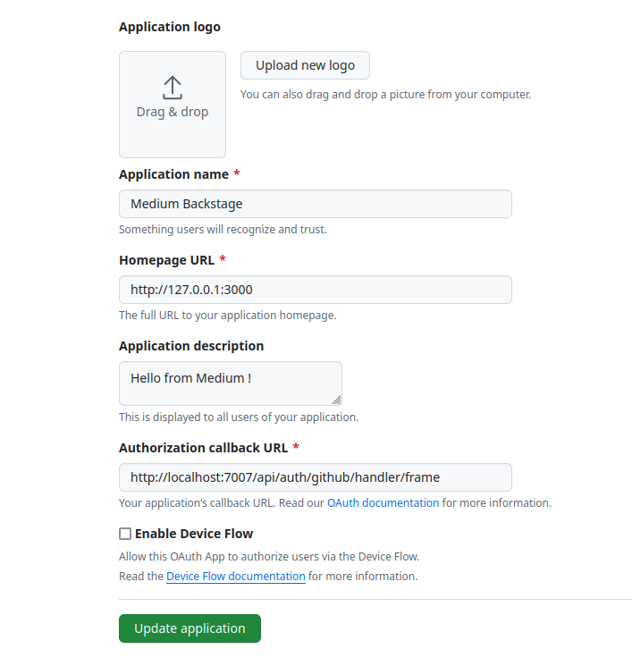 Creating a GitHub OAuth App
