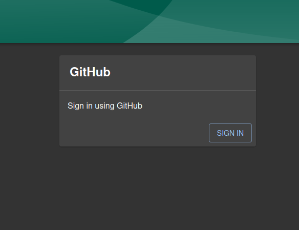 Signing in with GitHub
